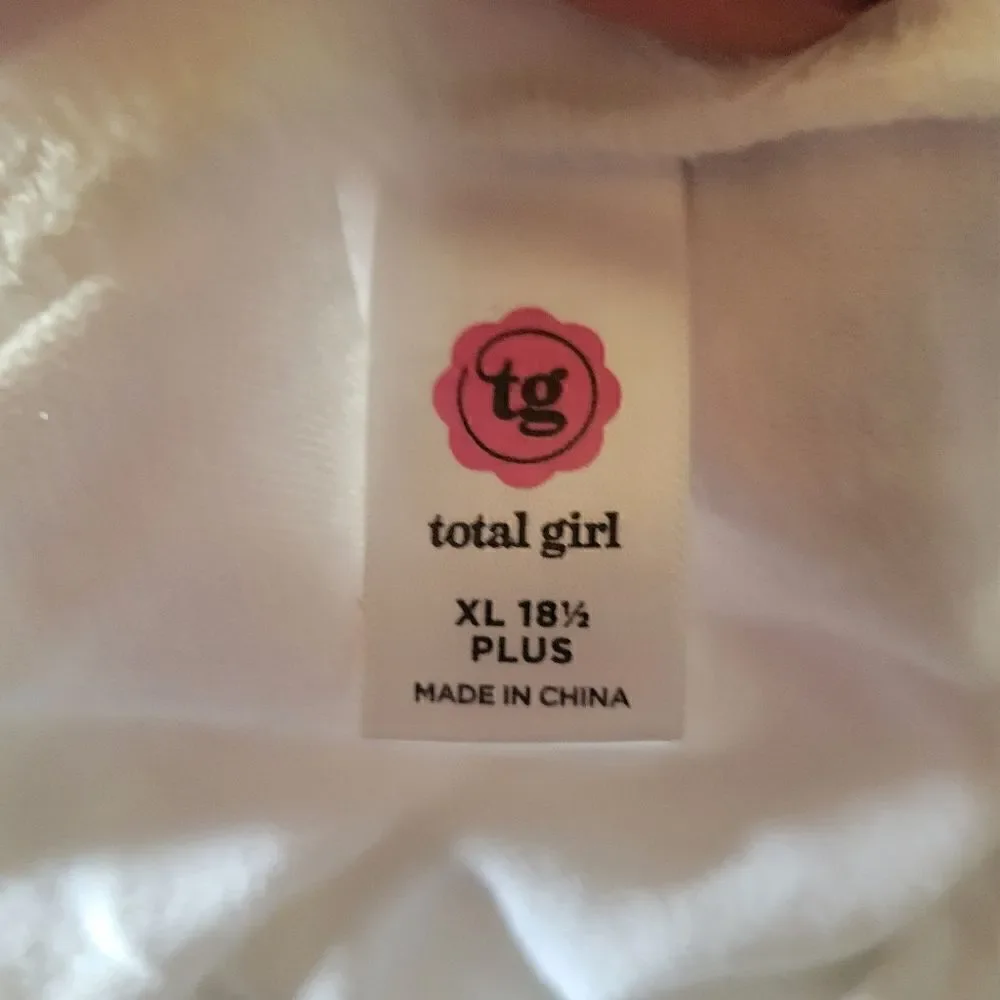 Total Girl Pullover Long Sleeve sequin unicorn sweater, sz 18.5 XL Plus